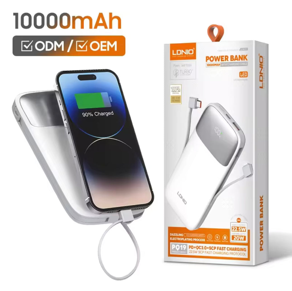 LDNIO Powerbank 10,000 mAh - Schnellladen 22,5W