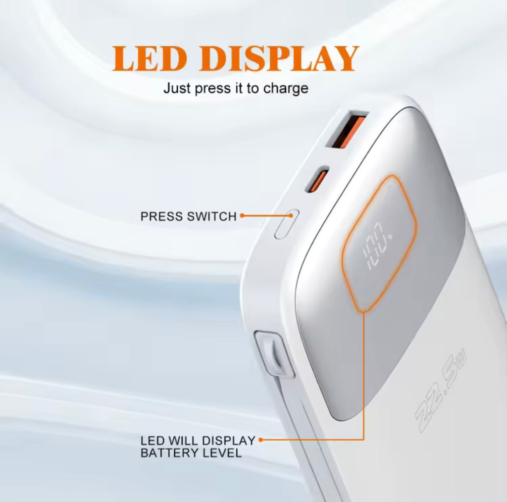 LDNIO Powerbank 10,000 mAh - Schnellladen 22,5W
